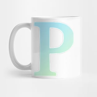 The Letter P Green and Blue Mug